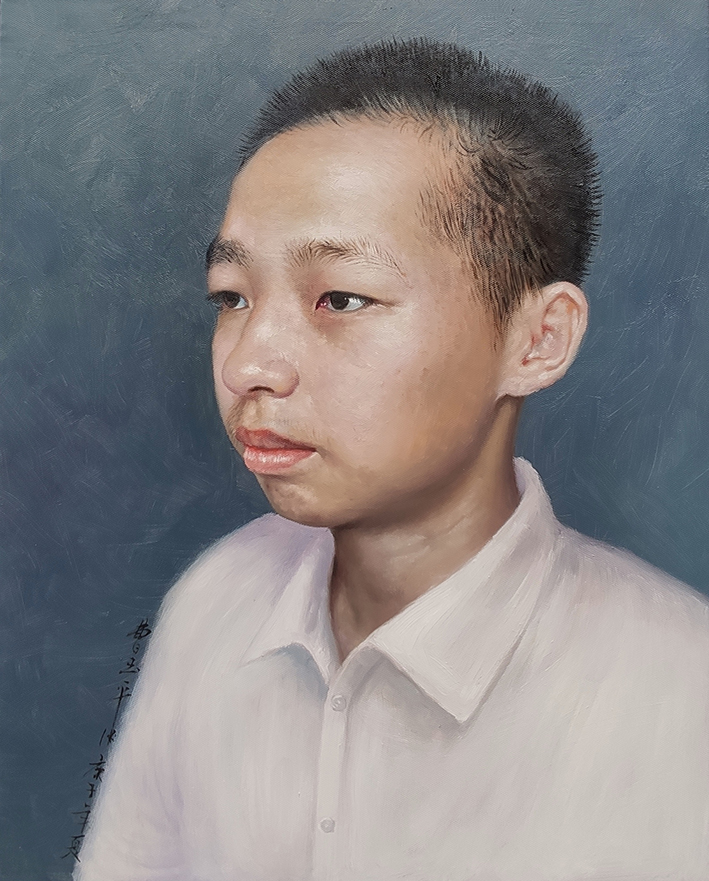 油画《侄儿》